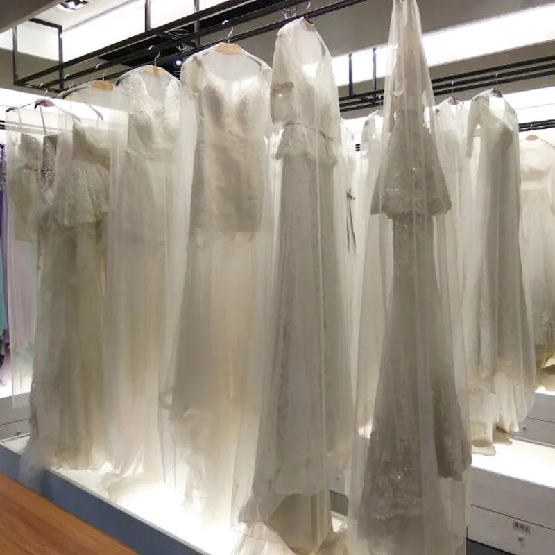 High-Grade 2M/2.5M Soft Tulle Wedding Dress Dust Cover — Breathable Mesh Garment Protector for Wedding Gown & Tuxedo