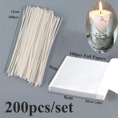Smokeless Candle Wicks – Pre-Waxed Cotton Core with Metal Sustainer Tabs, 2.6-20cm for DIY Handmade Candle Making
