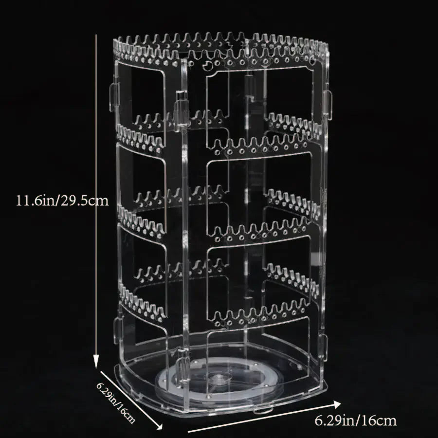 Rotating Jewelry Display Rack – Ear Clips, Earrings & Necklace Organizer Stand