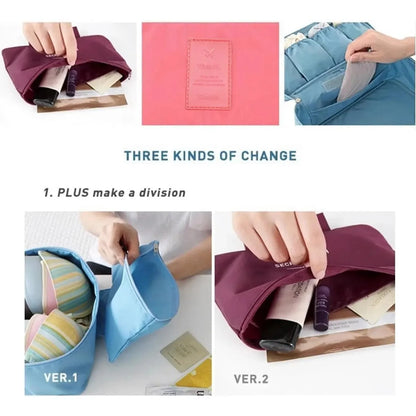 Portable Travel Storage Bag - Multi-function Bra Underwear Organizer Bags, Toiletry Cosmetic Case for Outdoor Travel