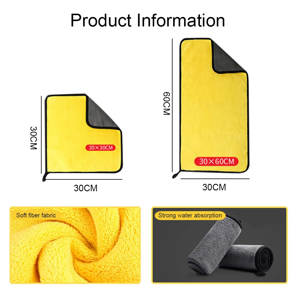5/10/15/20PC Microfiber Car Cleaning Towels – High Absorption Multipurpose Cloths for Car Wash & Kitchen Cleaning