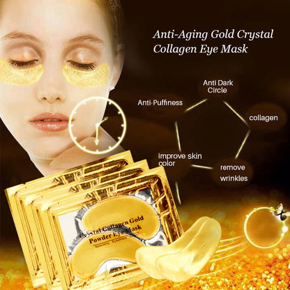 InniCare Crystal Collagen Gold Eye Masks – 50/60/80/100 Pcs Anti-Dark Circle Beauty Patches for Eye Skin Care, Korean Cosmetics