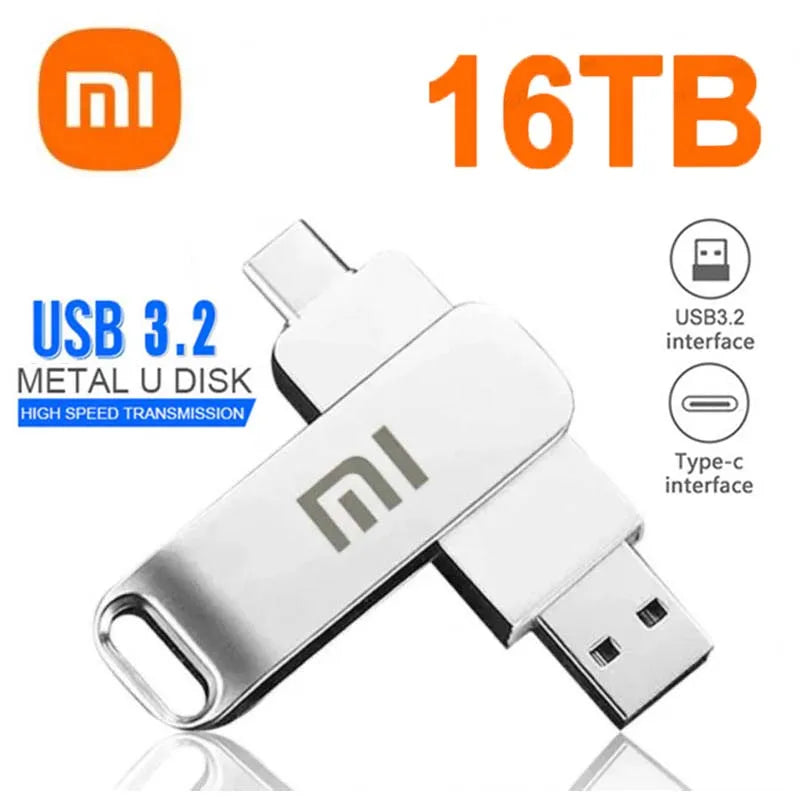 Xiaomi 16TB USB 3.2 Flash Drive — High-Speed Waterproof Type-C 2-in-1 Storage for Mobile & PC