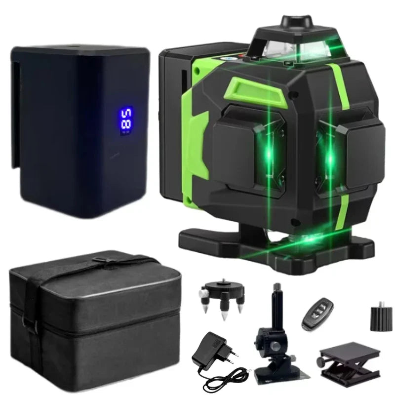 16-Line Green Laser Level — Professional Self-Leveling 360° Tripod Laser Nivel Autonivelant