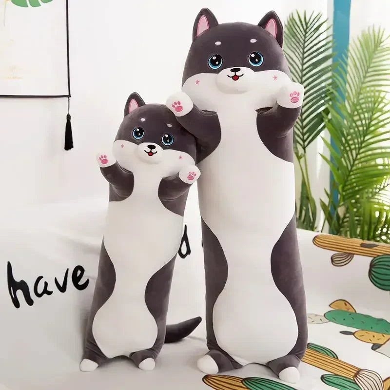 Cute Husky Dog Side Sleep Body Pillow - Perfect Sofa Bed Decoration and Birthday Present Gift for Kids, Classmates, Friends, and Girlfriends