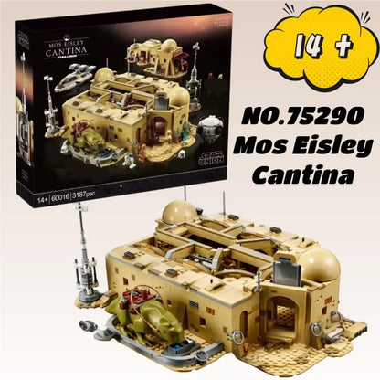 3187PCS Galaxy MOC 75290 Mos Eisley Cantina Building Blocks – Model Bricks Toy Set for Kids & Adults, Birthday & Christmas Gift