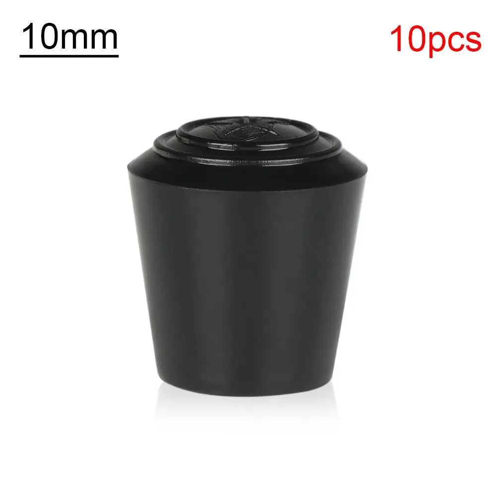 10pcs Black Round Chair Leg Caps - Non-Slip Rubber Furniture Foot Covers & Floor Protector Pads