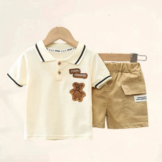 Baby Boy Summer Clothes Set – Cute Cartoon T-shirt & Shorts, Toddler Infant Outfit with Pants