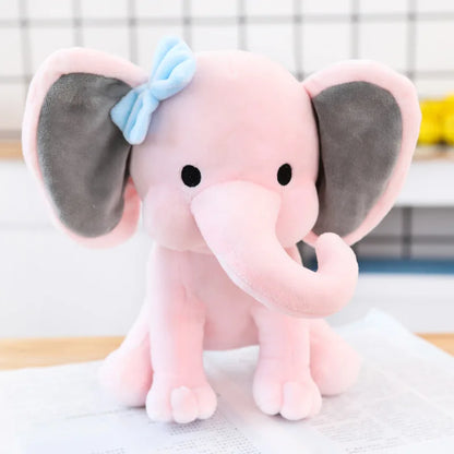 Comfort Sleeping Elephant Plush Toy - Pink & Grey Soft Elephant Doll for Kids, Birthday & Holiday Gift