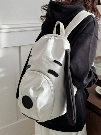 Cute Dog Canvas Backpack 2025 — Korean-Style Portable Student Travel Bookbag