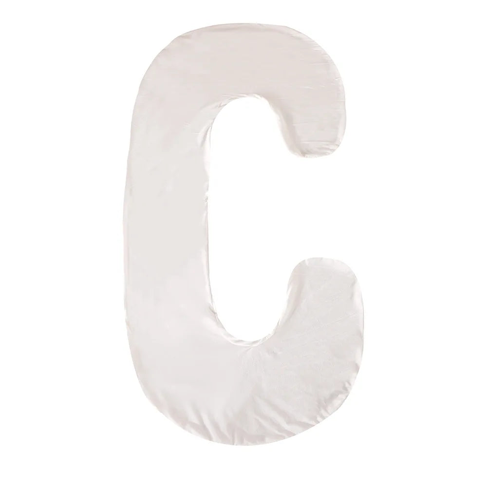 C-Shape Pregnancy Nursing Pillow Cover – Replacement Body Pillow Case for Maternity Sleep & Leg Support