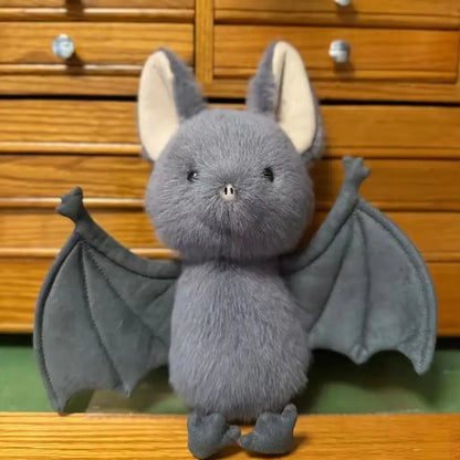 22cm Bat Plush Toy - Funny Cartoon Grey Bat Stuffed Animal for Car and Home Decor