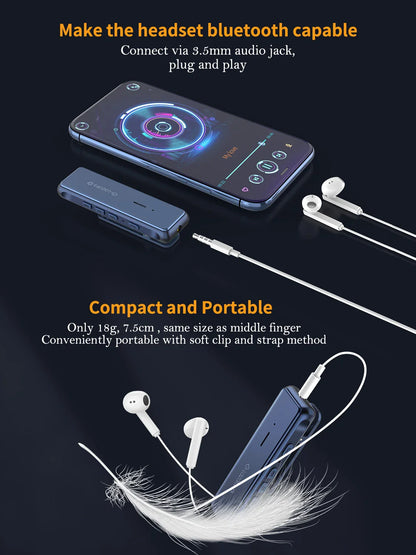 Glazata Bluetooth 5.1 Audio Receiver: Portable Wireless Adapter, 3.5mm AUX APTX APTX-LL Low Latency - Game Music Live Streaming