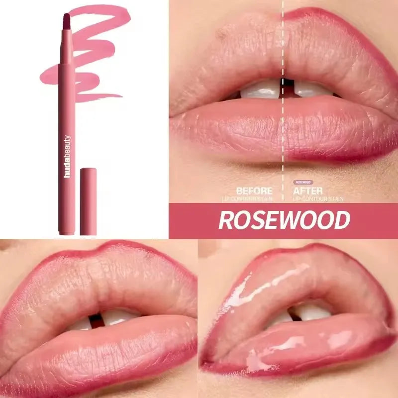 Velvet Brown Lip Liner - Nude Matte Waterproof Cherry Red Lip Contour Pencil for Women