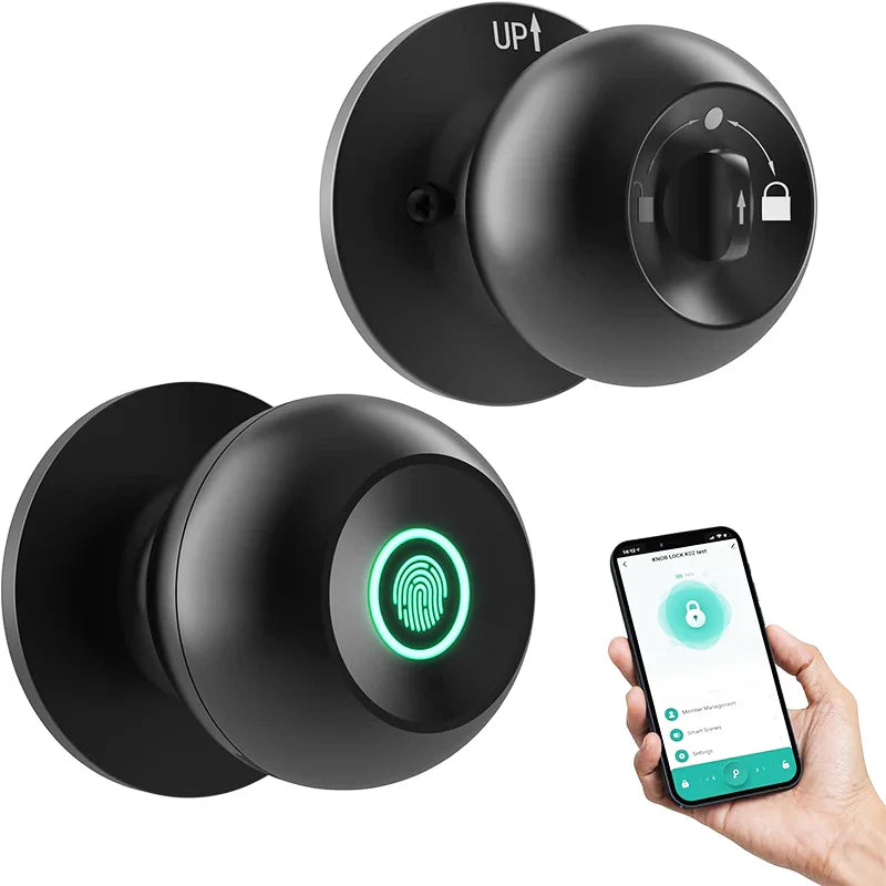 CIEPOJIET Bluetooth Fingerprint Smart Lock – Keyless Tuya App Door Lock with Fingerprint Access