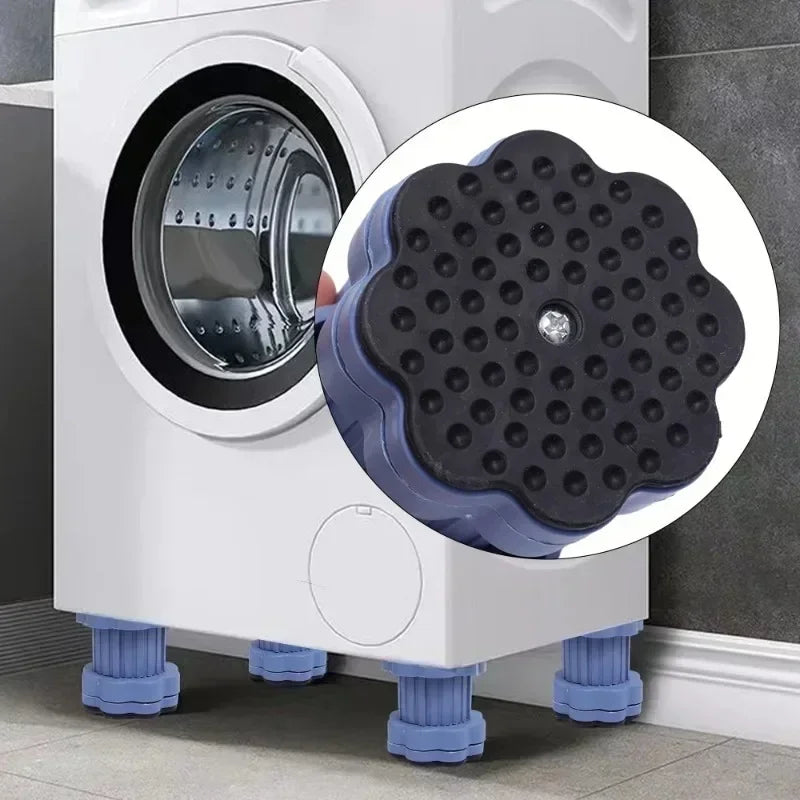4PCS Universal Adjustable Washing Machine & Refrigerator Foot Pads – Anti-Vibration Non-Slip Stabilizer