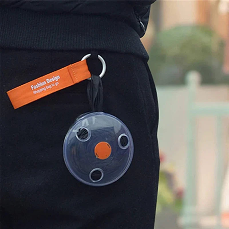 Multifunctional Eco-Friendly Telescopic Disc Shopping Bag - Super Small, Portable, and Reusable Folding Storage Solution