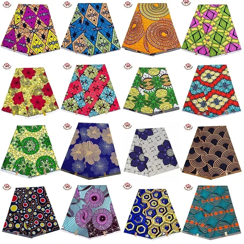 Bintarealwax Ankara Fabric - Wholesale Polyester Sewing Material for Women's Party Dresses FP6390