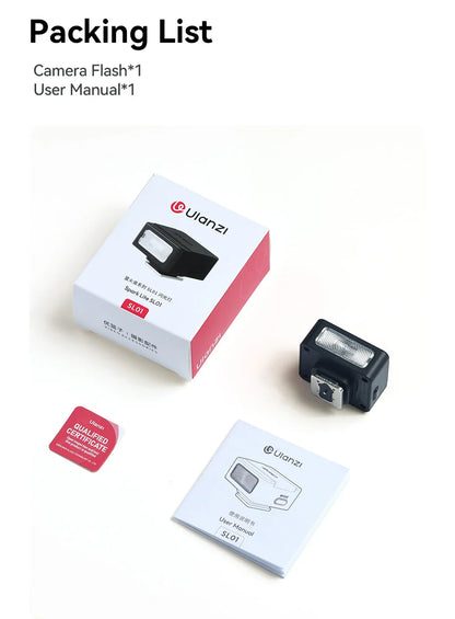 Ulanzi SL01/SL02 Mini Camera Flash – GN8 6500K SpeedLite for Canon, Sony, Nikon, Fuji DSLR, Vlog & Outdoor Photography