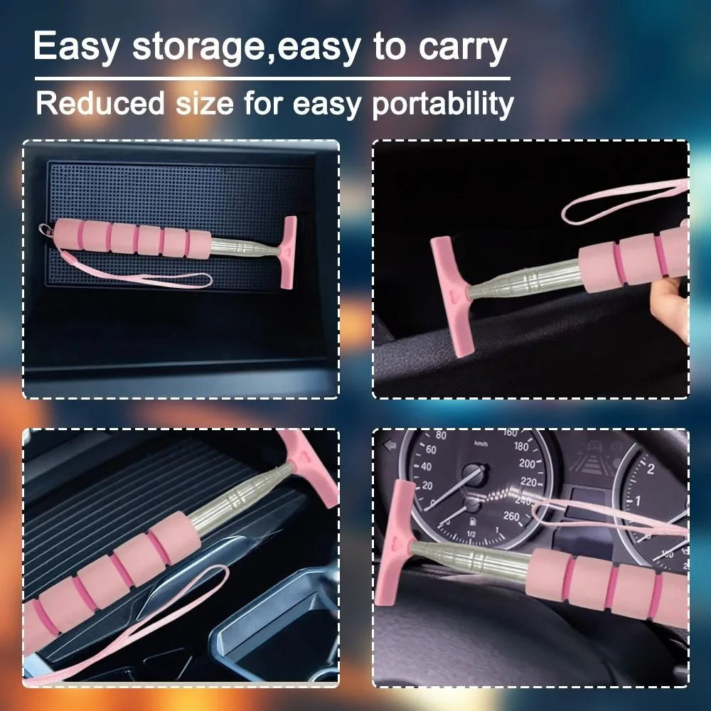 Stainless Steel Telescopic Car Rearview Mirror Wiper : Retractable Brush Head for Window Wash & Cleaning - Handheld Wiper Tool