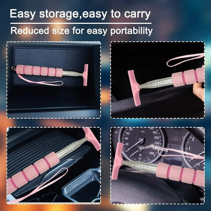 Stainless Steel Telescopic Car Rearview Mirror Wiper : Retractable Brush Head for Window Wash & Cleaning - Handheld Wiper Tool