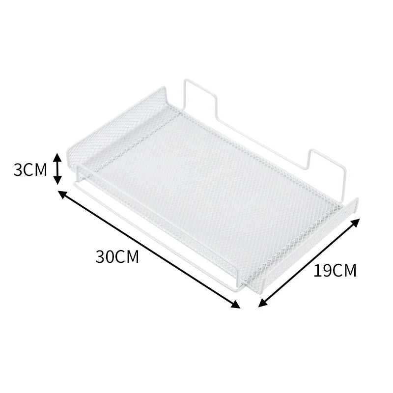 Under Desk Cable Management Tray – No Drill Steel Wire Organizer Rack, Desk Cable Storage Shelf for Clean Office & Home Setup