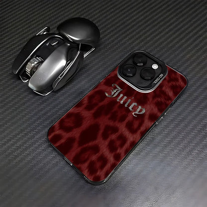 Juicy Couture Style iPhone Case - Matte Anti-Fall Protective Cover for iPhone 11–17