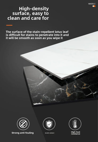 10-50Pcs PVC Marble Wall Stickers — Self-Adhesive Thickened Waterproof Tile Stickers for Bathroom Kitchen Floor Home Decor