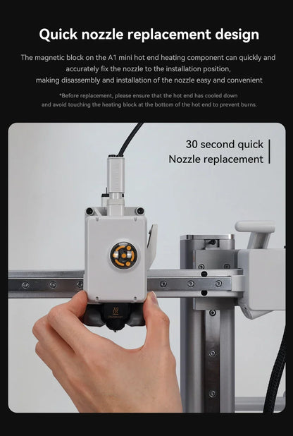 Bambu Lab A1 Mini Hotend Kit – 0.2/0.4/0.6/0.8MM Replaceable Nozzle for A1/A1 Mini 3D Printer Assembly