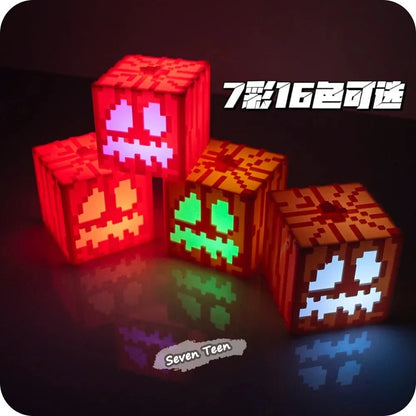 MC Halloween Mini Pumpkin Lantern – Desktop Decoration with 16 Colors, Rechargeable Long-Lasting Battery, Perfect Kids Gift