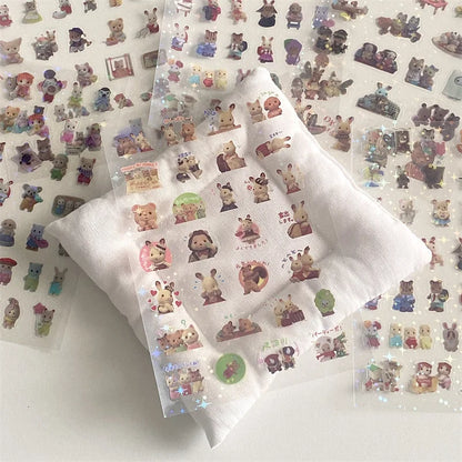6pcs/10pcs Y2K Glitter Laser Stickers – Cute Random Phone, Camera, Luggage & Journal Stickers, Kawaii Decoration Gift