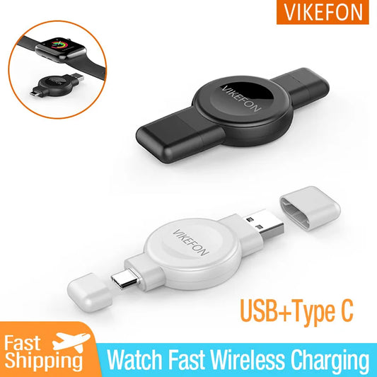 2-in-1 Magnetic Wireless Watch Charger – Fast Charging Dock for Apple Watch 9–3 & Samsung Galaxy Watch 6/5/4/3/Active Series Stand Accessory