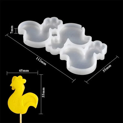 Halloween & Christmas Silicone Lollipop Mold – Pumpkin, Ghost & Elk Shape Candy, Chocolate, Cheese & Cake Decorating Tool