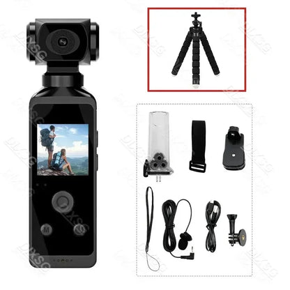 4K Ultra HD Pocket Action Camera — 270° Rotatable Vlog Sports Cam with WiFi, Waterproof Case & Helmet Mount