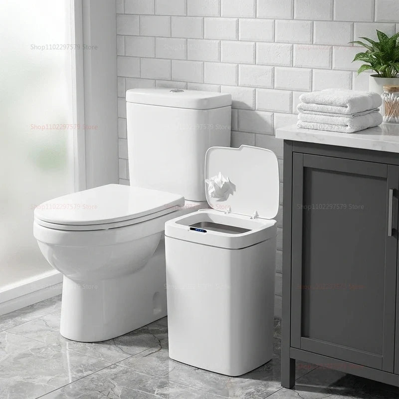 15L Smart Sensor Trash Can - Touchless Automatic Waste Bin for Bathroom, Kitchen & Home