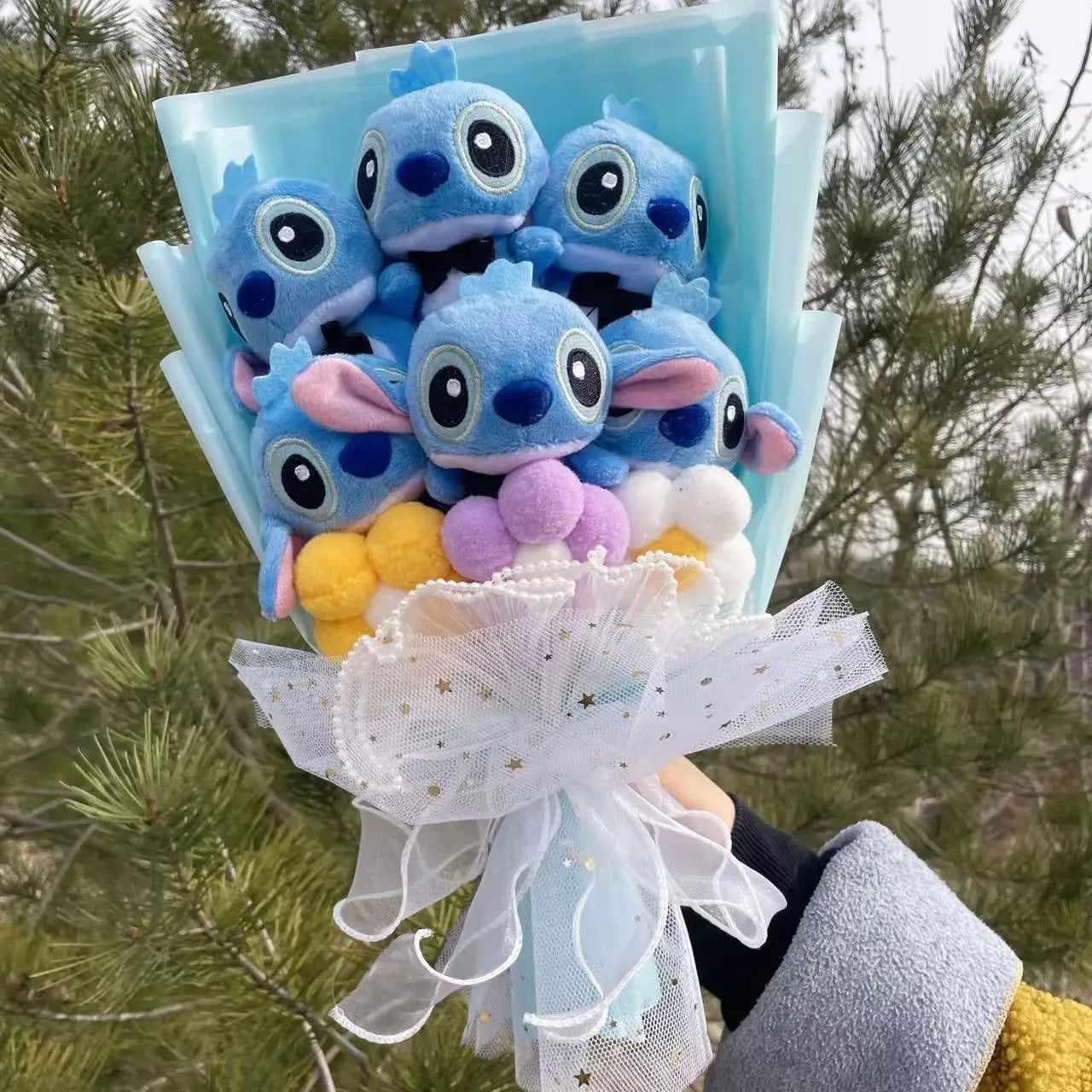 Disney Stitch Plush Bouquet – Super Soft Stuffed Doll Gift for Christmas, Birthday, Valentine & Graduation