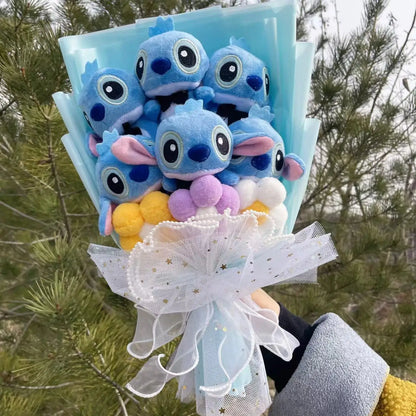 Disney Stitch Plush Bouquet – Super Soft Stuffed Doll Gift for Christmas, Birthday, Valentine & Graduation