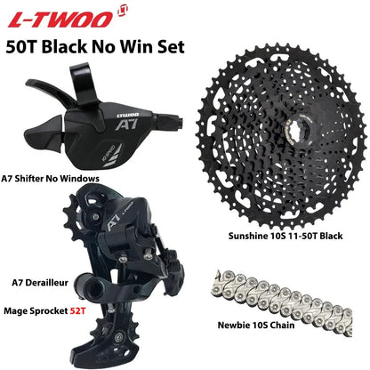 LTWOO A7 1x10S Groupset – 10-Speed Shifter & Derailleur with SUNSHINE Cassette 36T-50T & VXM Chain for MTB