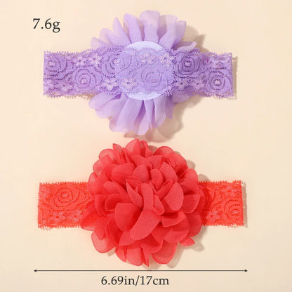 20-Piece Baby Flower Headbands - Soft Lace Nylon Elastic Hair Bands for Infants & Toddlers