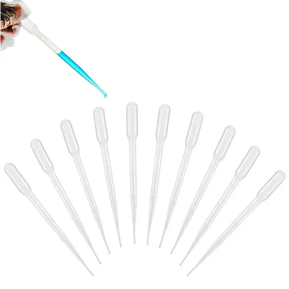 100pcs Laboratory Plastic Pipettes — 1ml, 2ml, 3ml, 5ml Disposable Graduated Droppers for Liquid, Makeup, and Lab Use