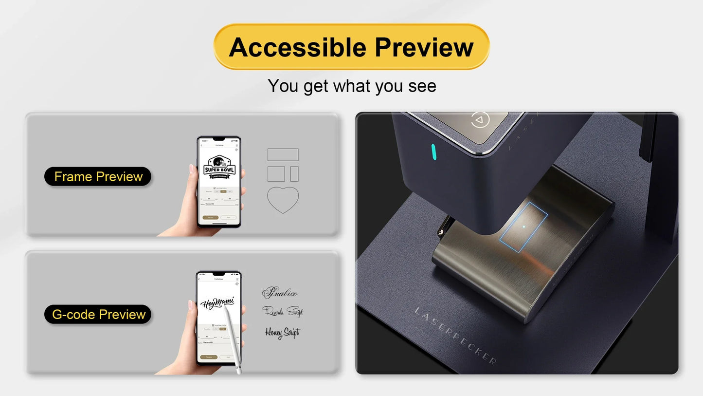 LASERPECKER LP2 Handheld Laser Engraver – Portable 5W Laser Cutting & Engraving Machine with Bluetooth CNC DIY SuperFast Technology