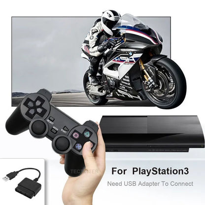 Wireless Gamepad for Sony PS2 – Controller with Double Vibration Shock Joystick for PlayStation 2 & USB PC