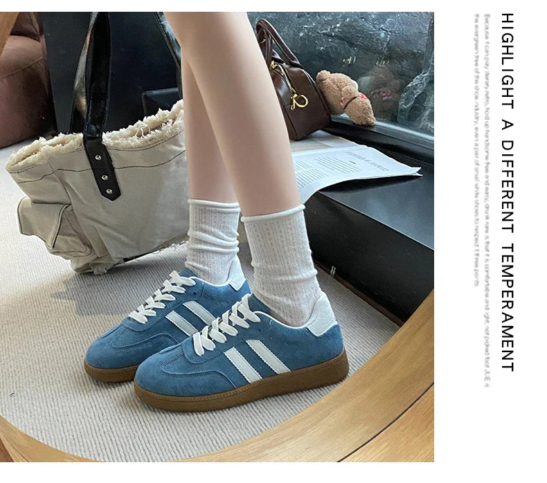 Women’s Casual Lace-Up Shoes | Lightweight Anti-Slip Flat Sneakers for Outdoor Walking