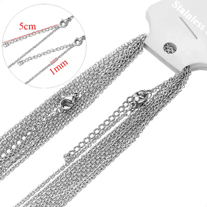 10pcs Gold Stainless Steel Link Chains – 45+5cm Adjustable Necklaces, Fashion Jewelry Chokers for DIY