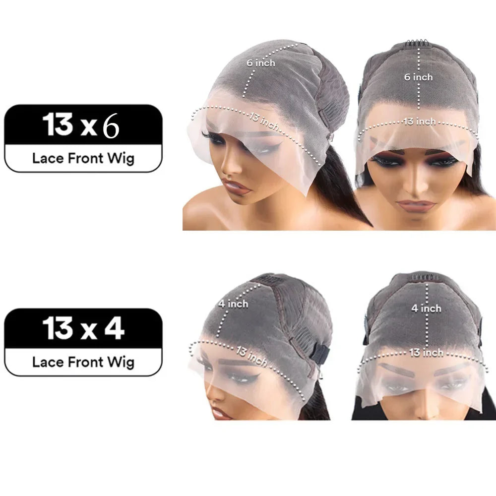 13x4 HD Lace Frontal Wig – 13x6 Lace Front Human Hair Wig for Black Women, 16-36 Inch Body Wave Brazilian Hair Wig
