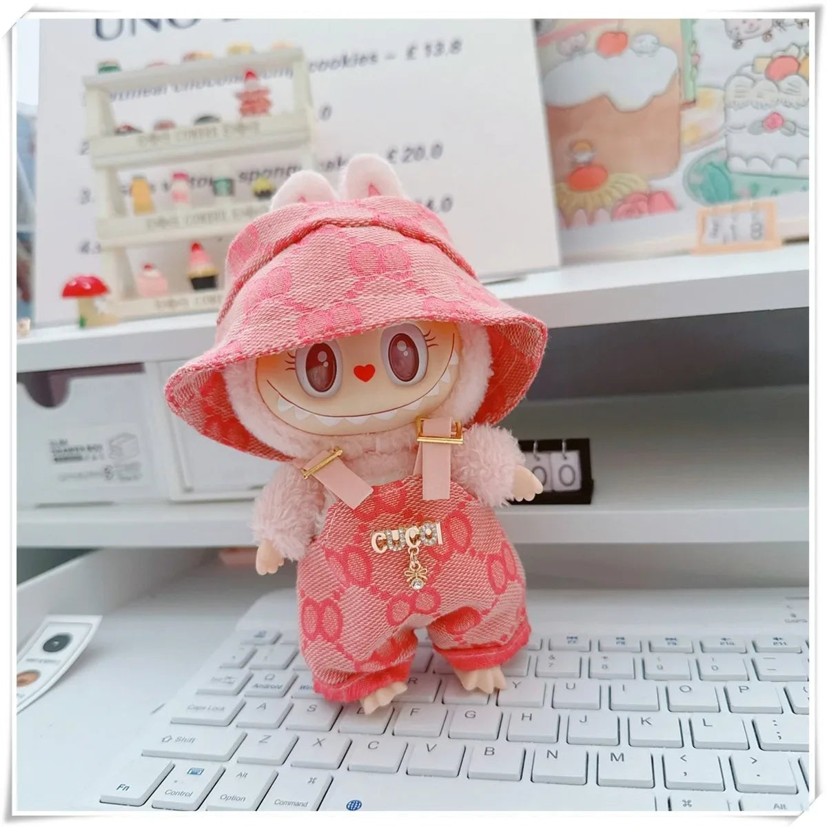 17cm Labubu II Mini Doll Clothes Set – Outfit, Hat, Bag & Shoes Accessories for Sitting Party Play