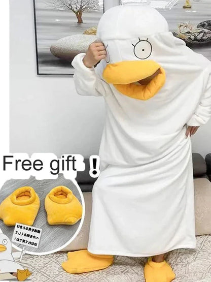 Gintama Elizabeth Cartoon Pajamas – Funny Cosplay Sleep Blanket Nightgown with Shoes for Men & Women, Plus Size Anime Costume