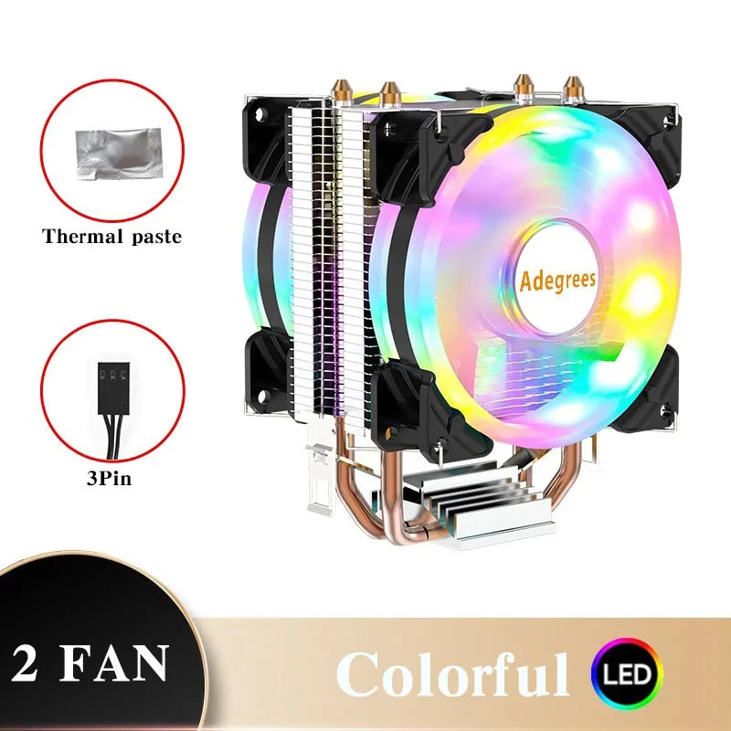 CPU Air Cooler X79/X99 — 3-Pin/4-Pin PWM Fan for Intel LGA 1366/1151/1155/1200/1700/2011 & AMD AM3/AM4/AM5
