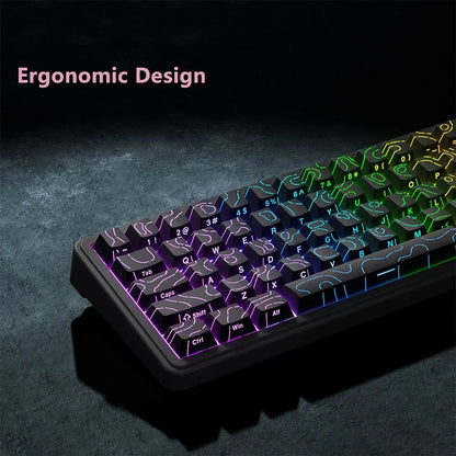 Topographic Keycaps 4.0 Version - 98 Key PBT Cherry Profile Shine Through Side Print Backlit Mechanical Keyboard Caps