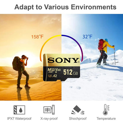 SONY High-Speed 1TB Micro SD Card — Mini MicroSD Memory Card for Xiaomi, Camera & PC (1TB/512GB/256GB/128GB)